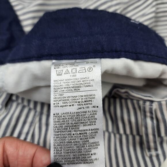 Old Navy Size 2 Everyday Mid-Rise Navy & White Striped Shorts - Picture 9 of 9